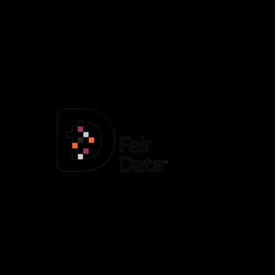 Fair Data logo with a large 'D' composed of small squares and 'Fair Data' text beside it