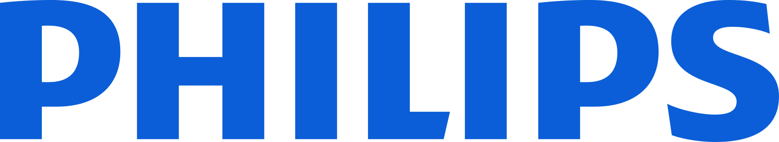 Philips logo with blue text.